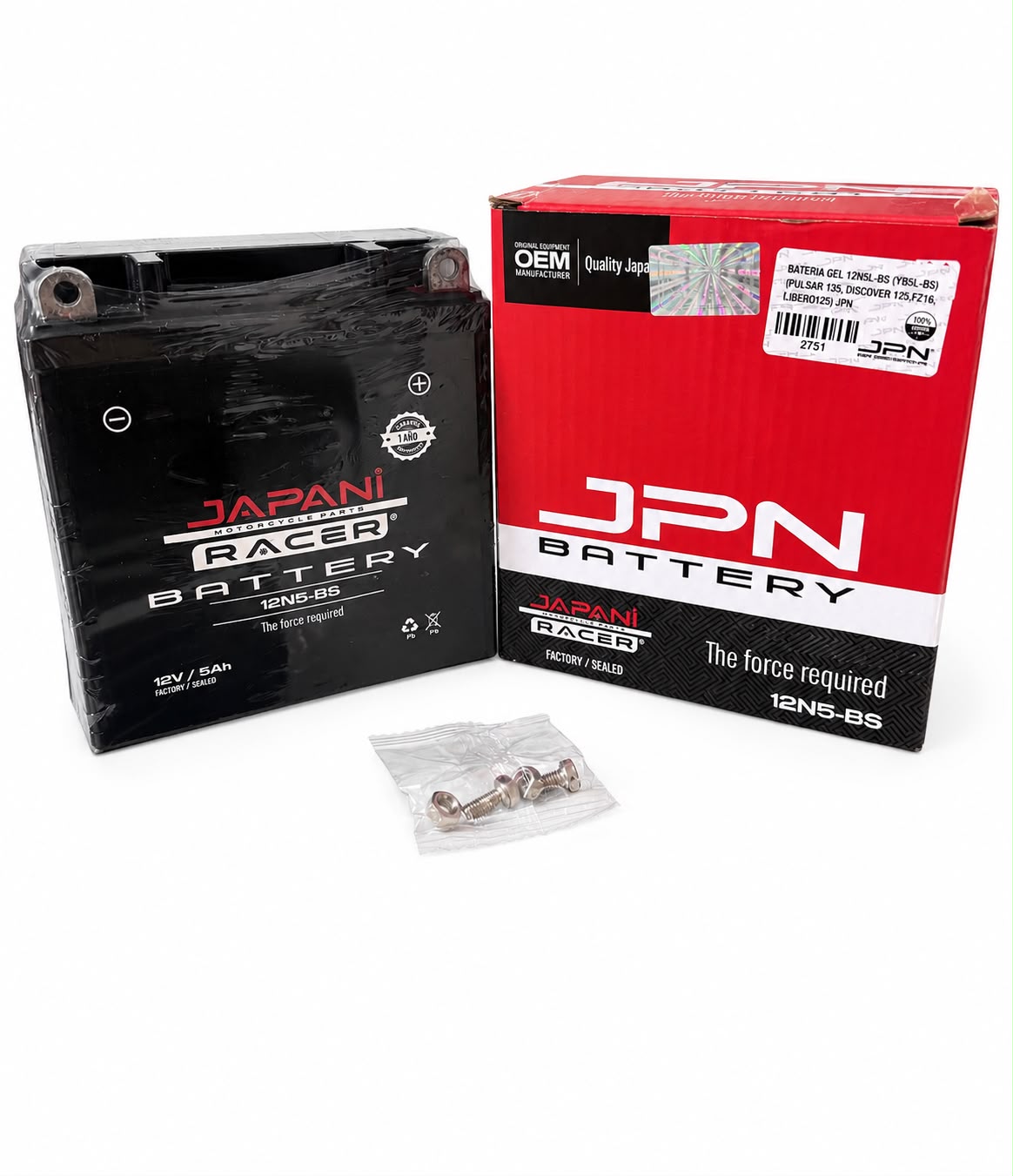 Batería Gel 12N5L-BS (pulsar135, discover 135, FZ16, libero 125)